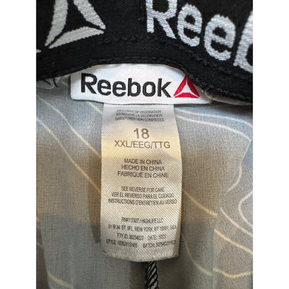 Reebok Boys 18 XXL Athletic Shorts Black Swirl & Neon Green Pattern - Picture 2 of 5